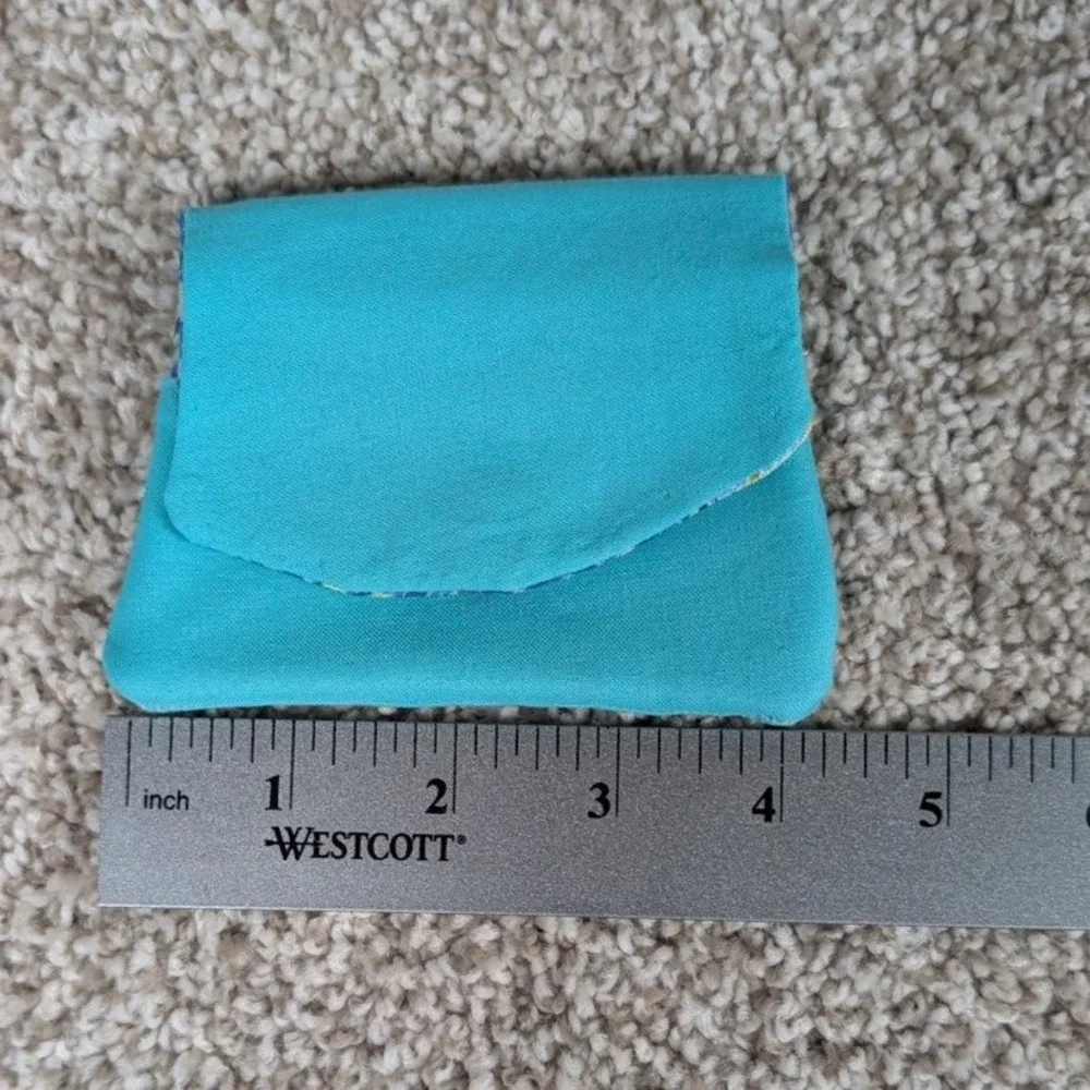 Handmade Pocket Wallet Credit Card Holder Small Clutch Seafoam/Starry Night‎
